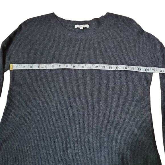 Madewell Warmlight knit Pullover Sweater Riubbed Charcoal Hi-Lo XS Wool - Picture 9 of 12